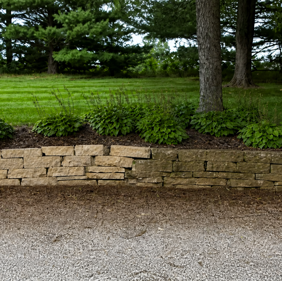 Pressure-washed retaining wall